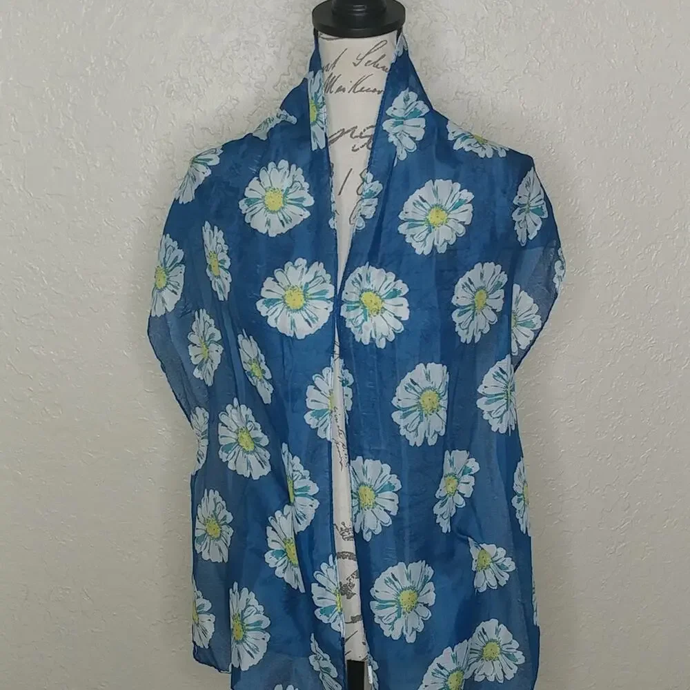 Multicolored Sheer Floral Scarf